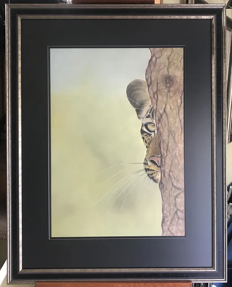 Mounted, framed and now on display in the Studio / Gallery Frame size 26in x 33in