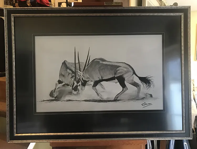 Mounted and framed and displayed in the Studio Gallery  Frame size 36in x 26in