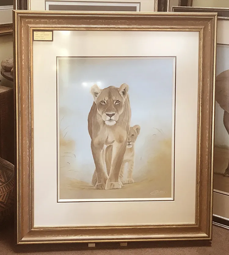 Framed, mounted and on display at the Studio/Gallery Frame size 29 X 33 inches