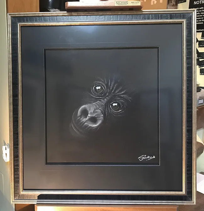 Beautifully framed by Framers Gallery and currently displayed in the Studio/Gallery The framed size is 25in X 25in