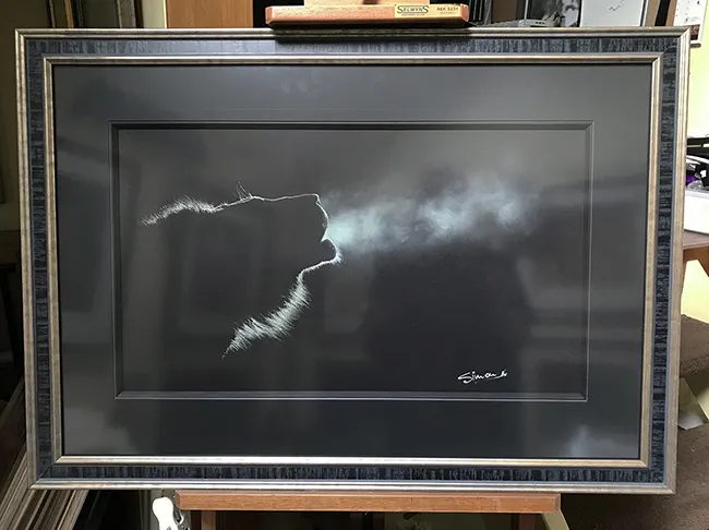 The finished image beautifully framed by Framers Gallery (Framed size 34in X 24in)