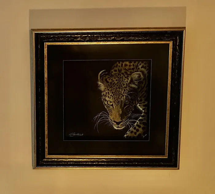 The finished image, beautifully framed by Framers Gallery (Framed size 26in X 25in)